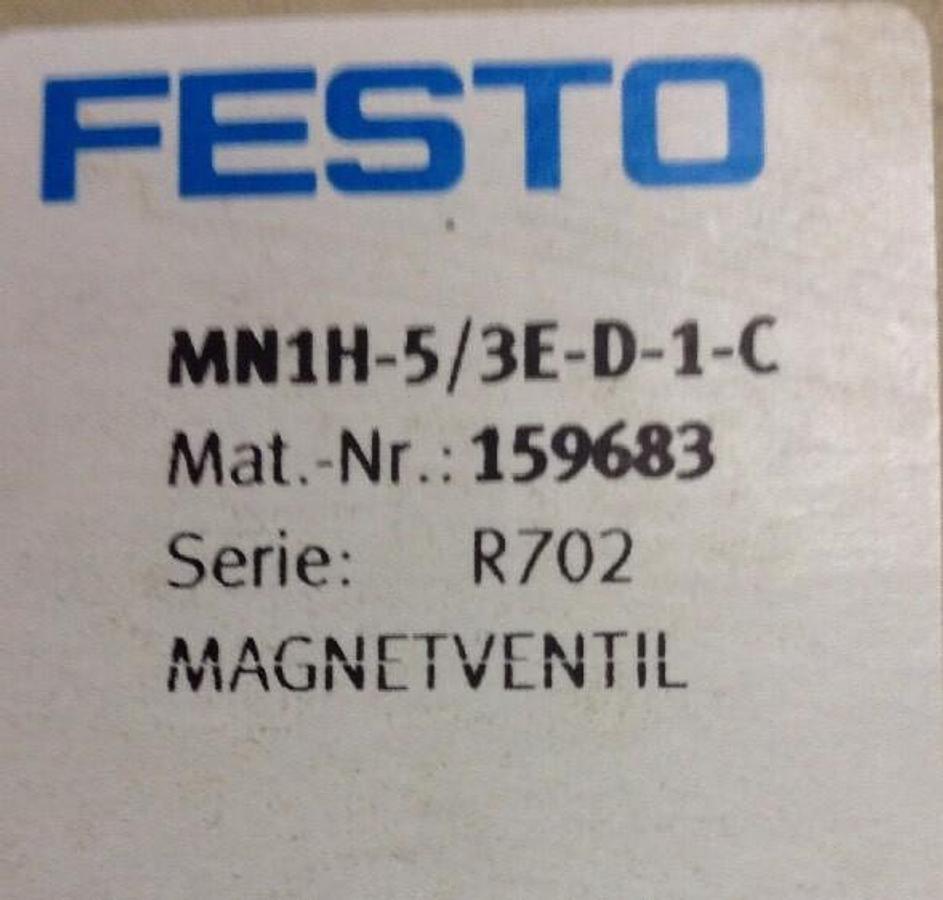 Festo,MN1H-5/3E-D-1C,Solenoid Valve LOT OF 2 NOS