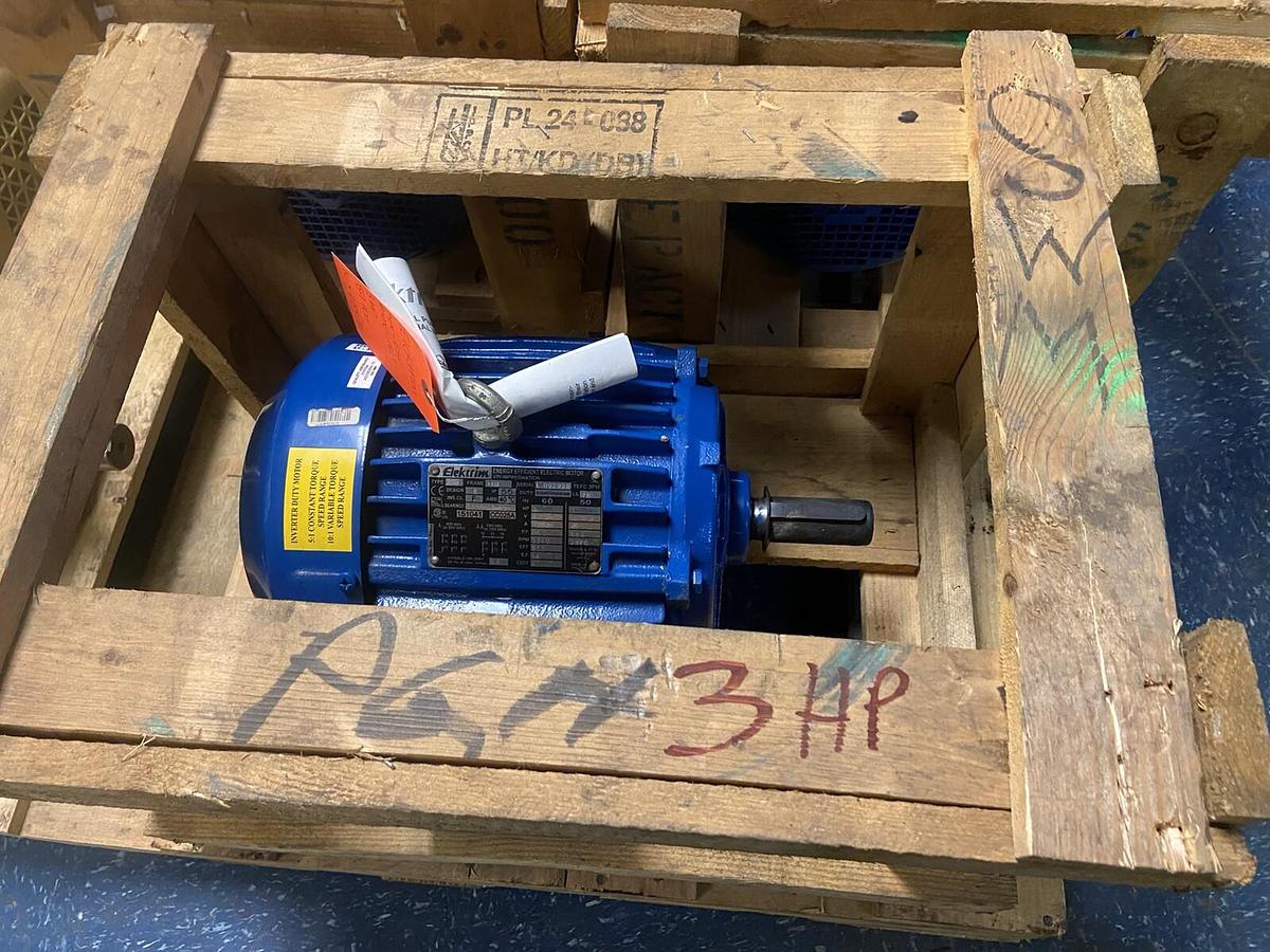 Used ELEKTRIM,ESg 182T,3HP ELECTRIC MOTOR 3510RPM 230/460V  3PH