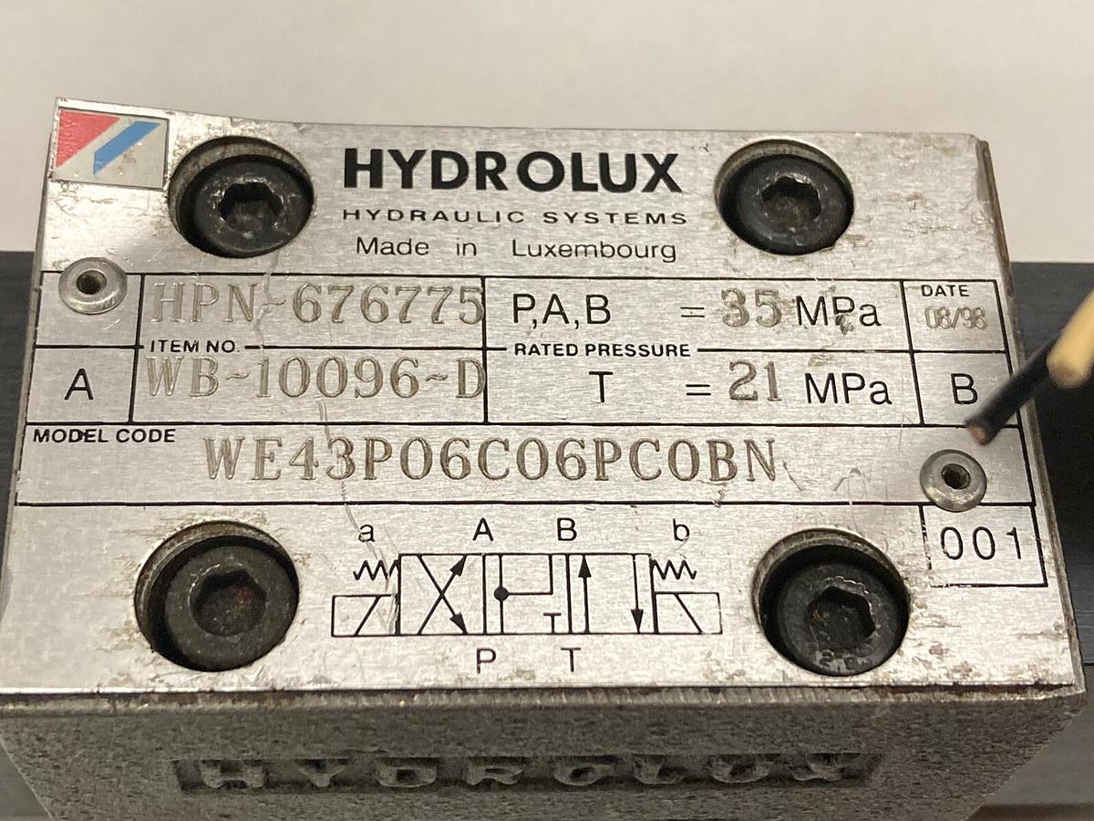 Used Husky Hydrolux,HPN-676775,Proportional Valve, WE43P06C06PC0BN