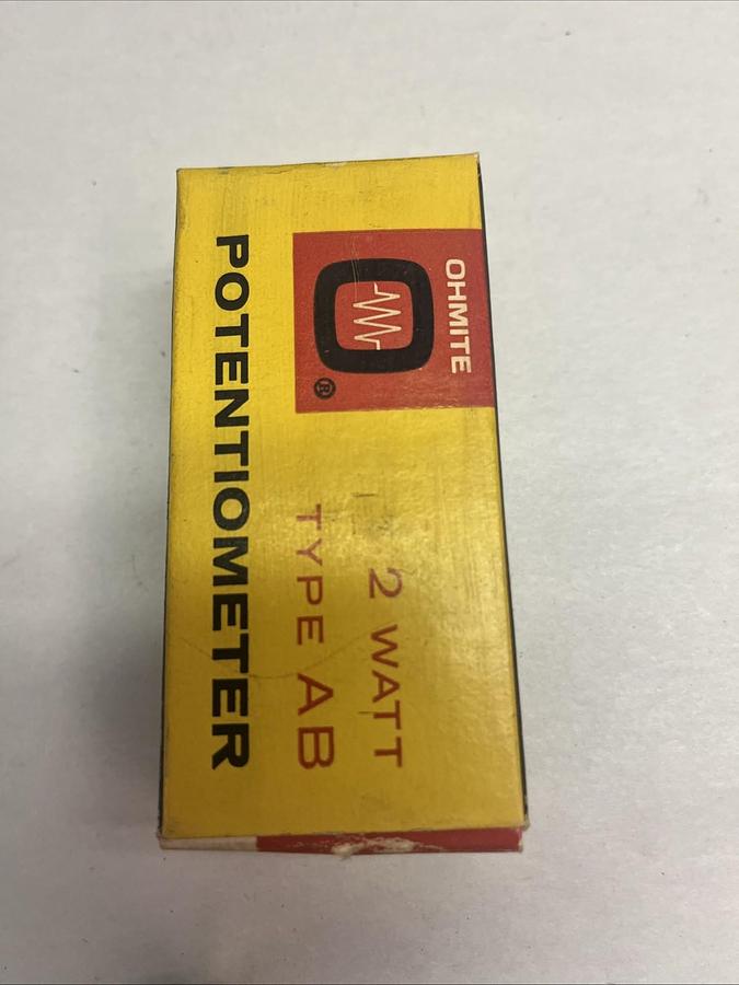Used OHMITE,CU-2521,TYPE AB 2 WATT U-LINEAR 2.500 OHMS POTENTIOMETER