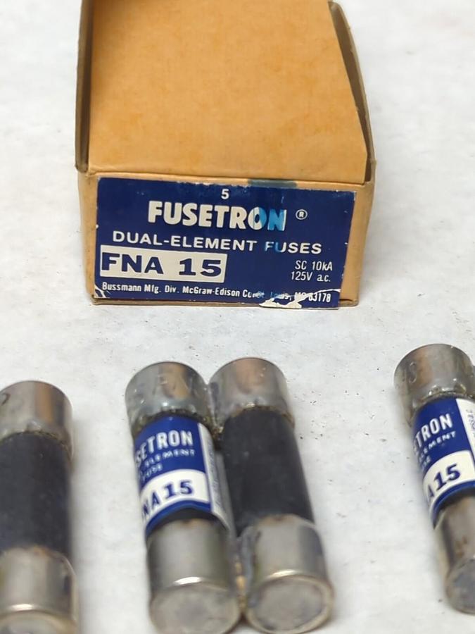 COOPER BUSSMANN,FNA-15,FUSETRON 15 AMP FUSES BOX OF 5 NOS