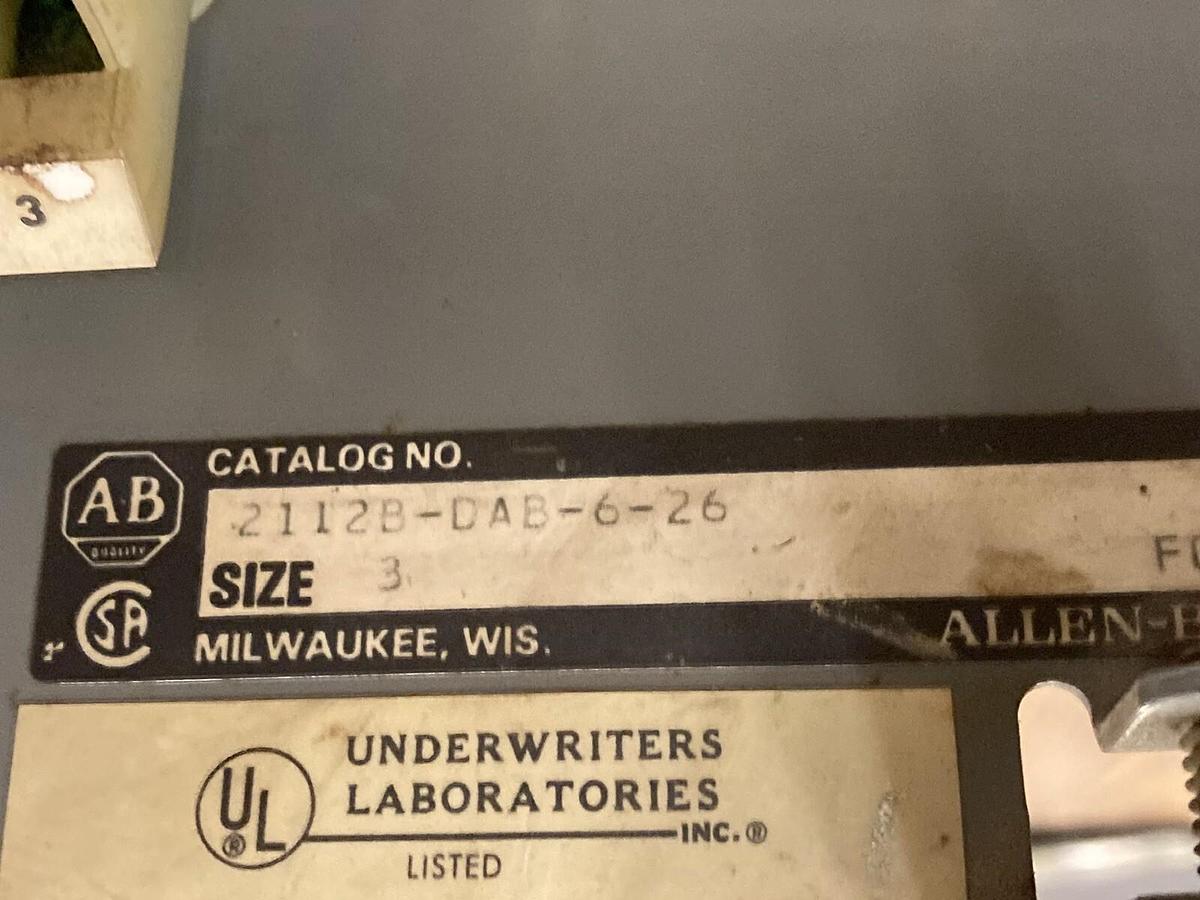 Used Allen-Bradley,2100 2112B,Size 3 Fused MCC 32 INCH Starter Feeder Bucket