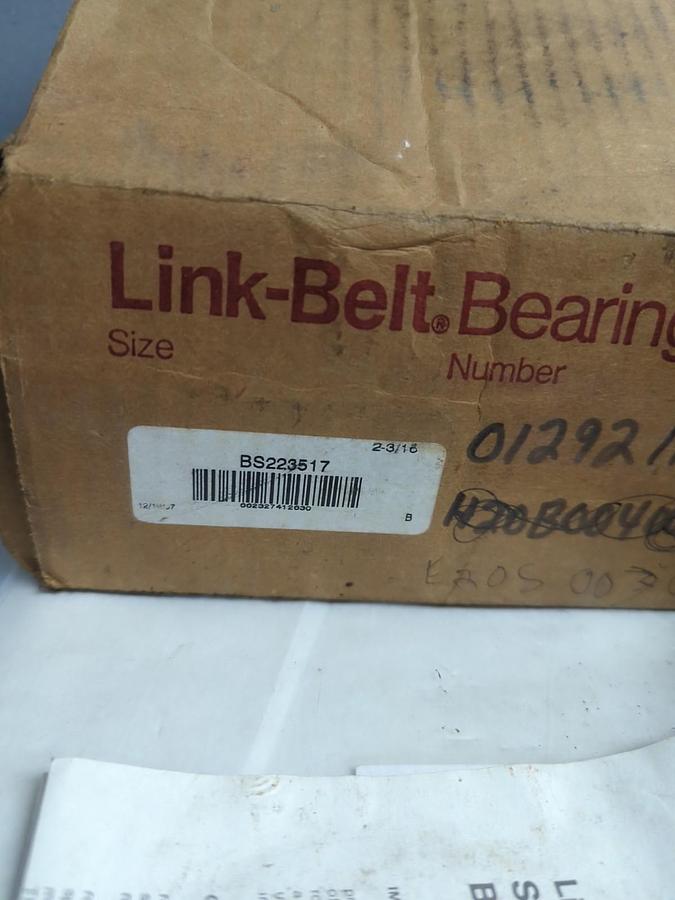 LINK BELT,BS223517,FLANGE MOUNT BEARING 4-BOLT BASE 2-3/16 INCH BORE NOS