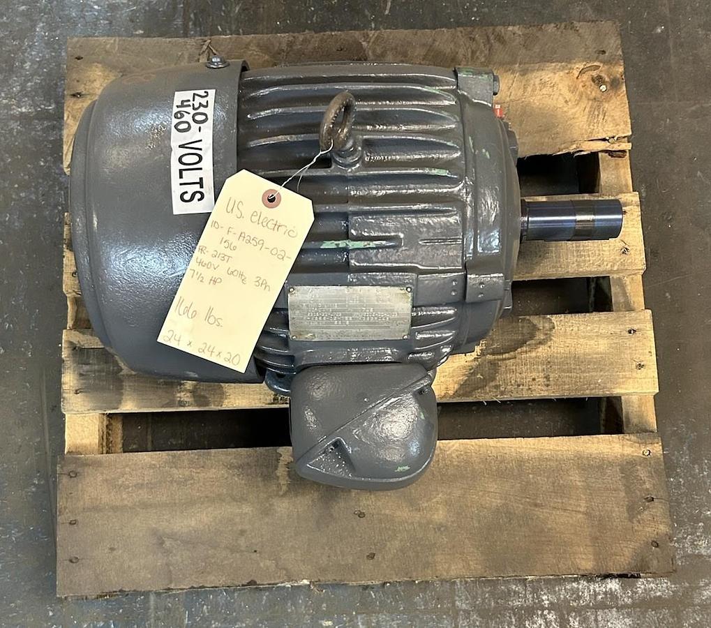 Used US ELECTRIC MOTORS,F-A259-02-156,MOTOR 7.5HP 1745RPM 230/460V 213T FRAME