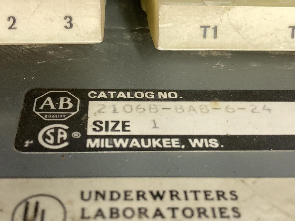 Used Allen-Bradley,2106B,Size 1 Fused MCC 20 Inch Reversing Starter Feeder Bucket