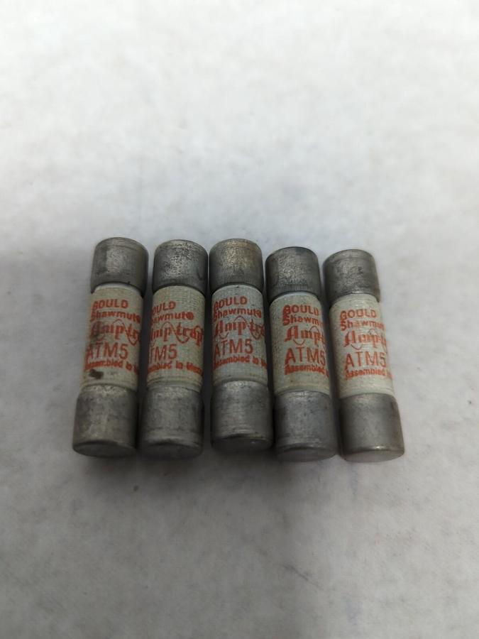 GOULD SHAWMUT,ATM 5,AMP-TRAP 5 AMP FUSE LOT OF 5 NOS