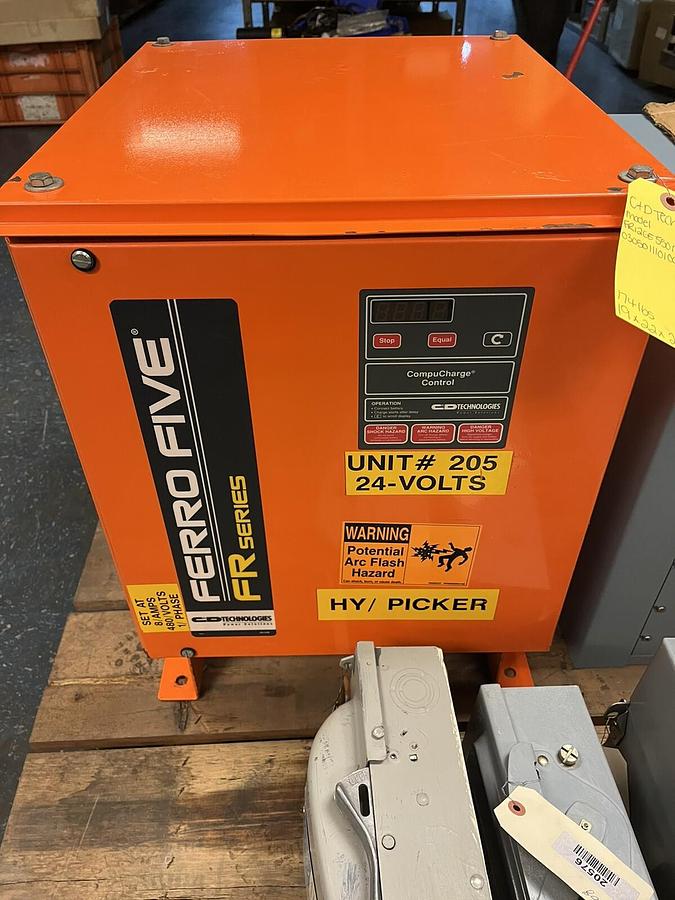 Used C&D,FR12CE550M,FERRO FIVE FR SER FORKLIFT BATTERY CHARGER 12 CELL 24VDC 95A 1PH
