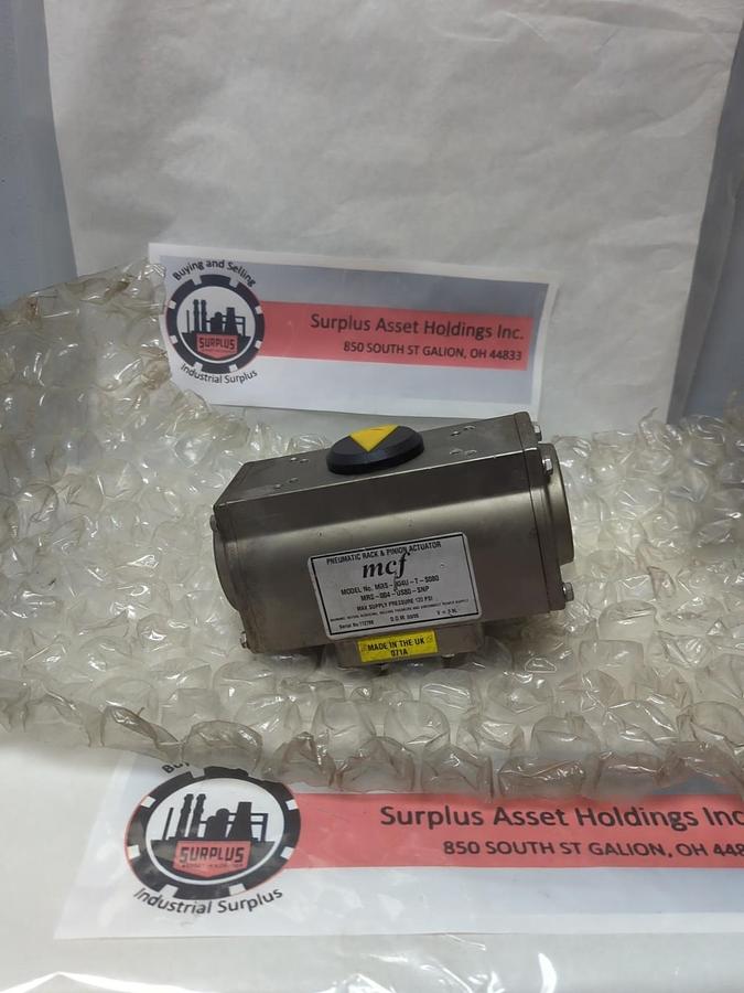 Used MORIN/MCF,MRS-004U-T-S080,PNEUMATIC RACK & PINION ACTUATOR 120PSI PRE-OWNED