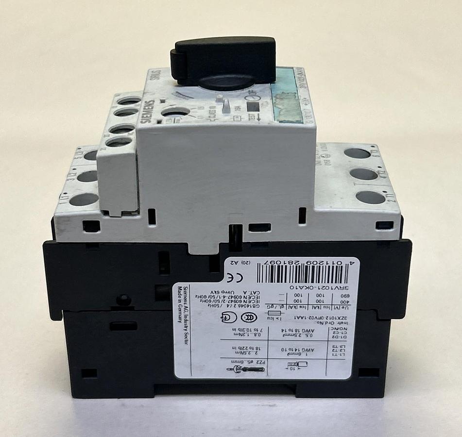 Used SIEMENS,3RV1021-0KA10,MOTOR STARTER