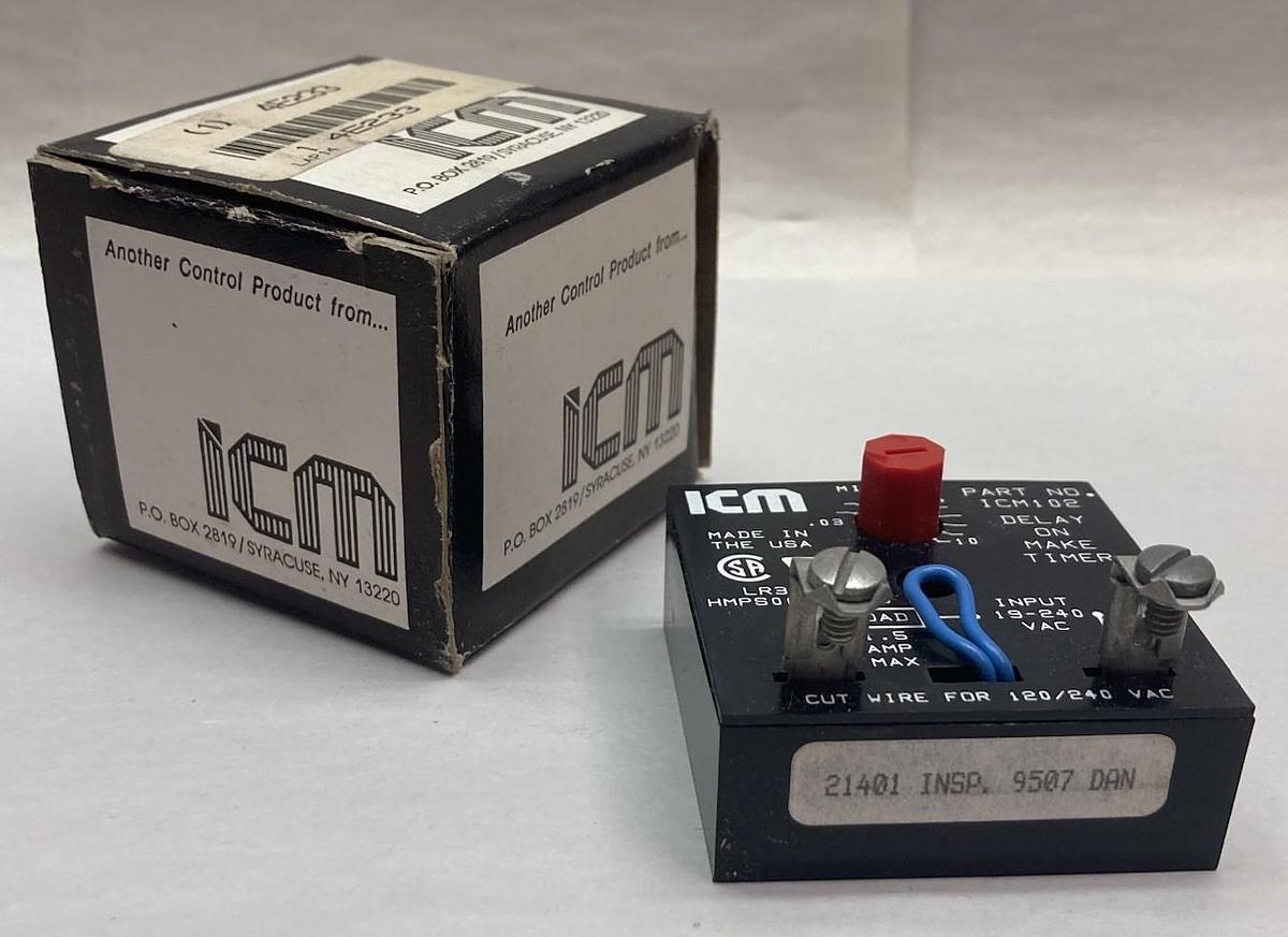 Used ICM,ICM102,Delay On Make Timer 19-240V, 1.5A Max