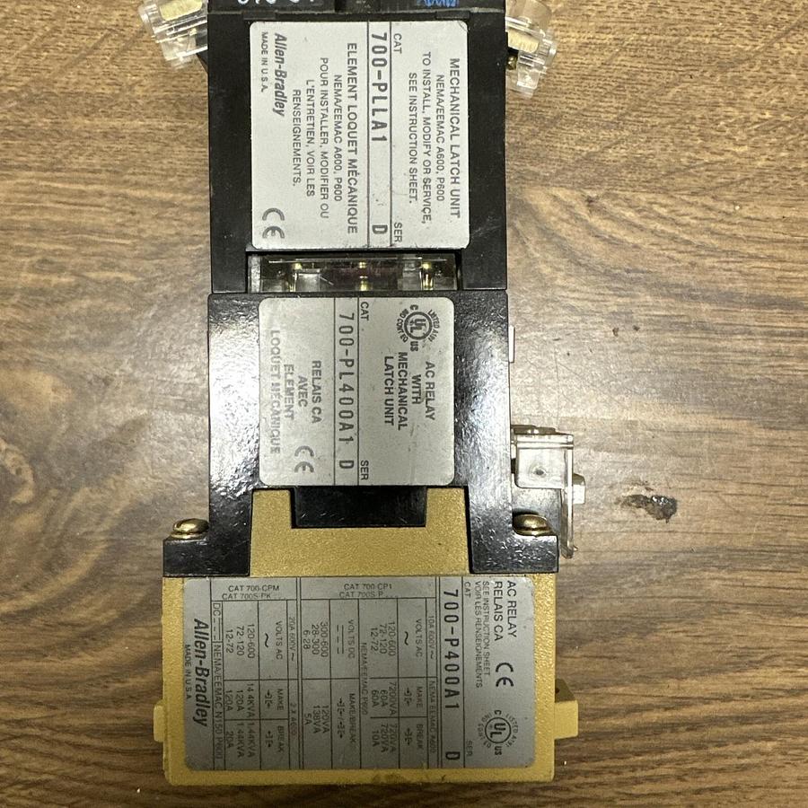 Used Allen Bradley,700-P400A1,Relay Ser.D W/700-PL400A1 / 700-PLLA1 Ser.D