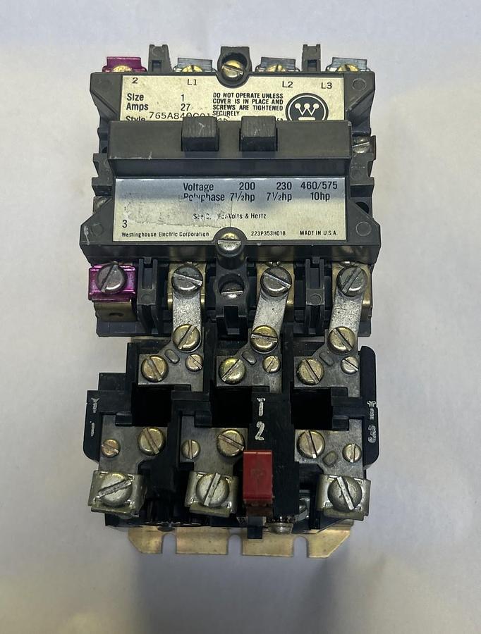 Used WESTINGHOUSE,A200MICAC,NON-REVERSING STARTER SIZE 1