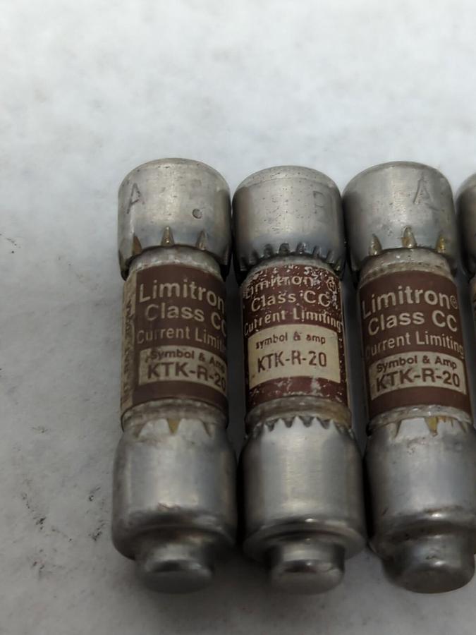 COOPER BUSSMANN,KTK-R-20,LIMITRON 20 AMP FUSE LOT OF 6 NOS