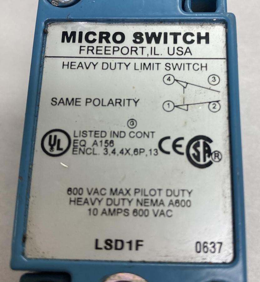 Honeywell Microswitch,LSD1F,Limit Switch NOS
