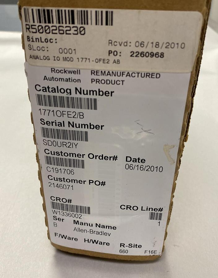 Used ALLEN BRADLEY,1771-OFE2,SER B ANALOG OUTPUT MODULE REFURBISHED