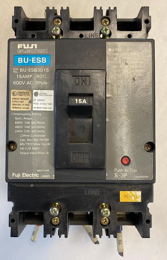 Used FUJI,BU-ESB3015,Circuit Breaker 15AMP 600V