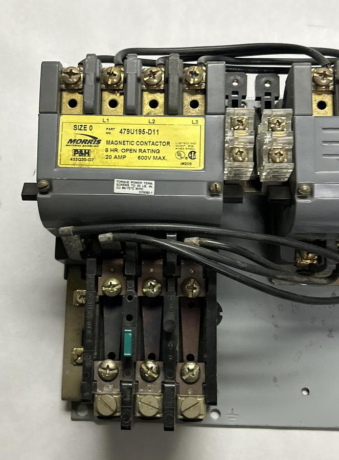 Used MORRIS P&H,479U195-D11,MAGNETIC CONTACTOR SIZE 0