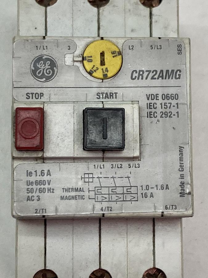 Used General Electric,CR72AMG,Starter Motor Protector 1.0-1.6A