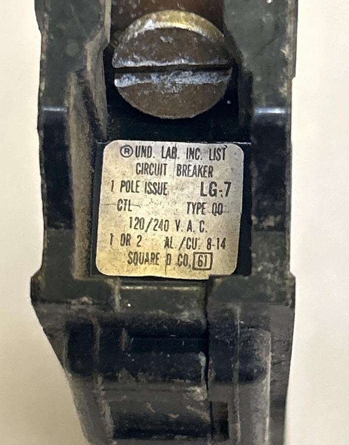 Used SQUARE D,QO120,CIRCUIT BREAKER 20A 120/240V 1P LOT OF 5