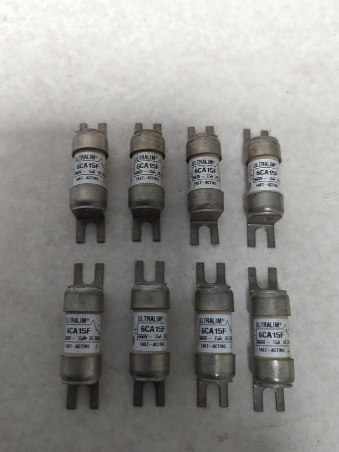 ULTRALIM,6CA15F,15 AMP 600V FUSE LOT OF 8 NOS