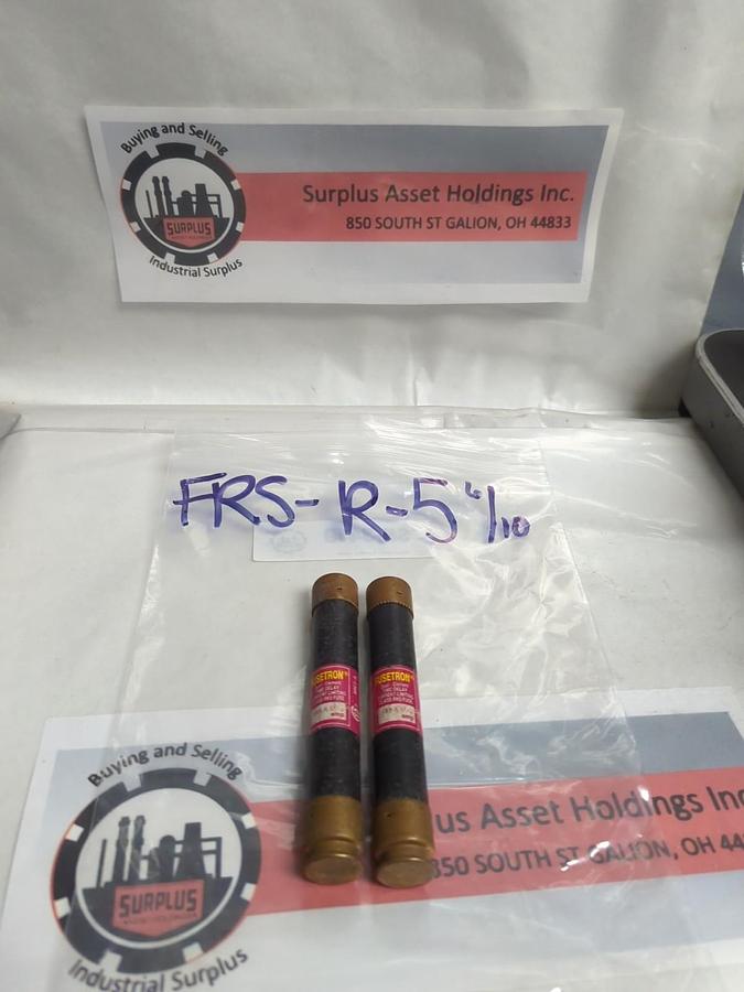 Used COOPER BUSSMANN,FRS-R-5-6/10,FUSETRON 5-6/10 AMP FUSE LOT OF 2 PRE-OWNED