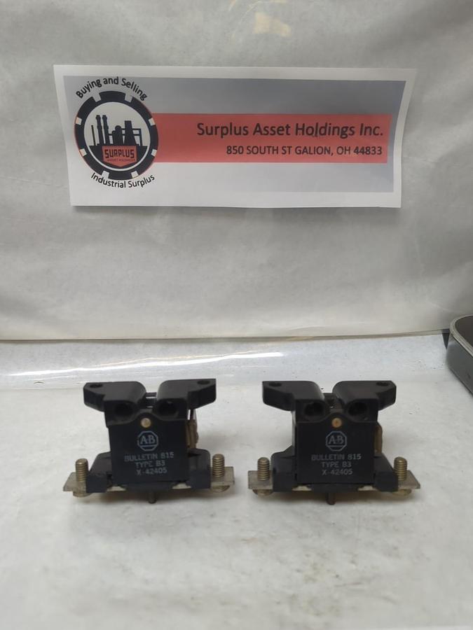 ALLEN BRADLEY,X-42405,TYPE B3 OVERLOAD RELAY LOT OF 2 USED