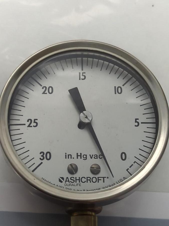 Used ASHCROFT,Q-8962,GAUGE 30-0 IN.Hg VAC PRE-OWNED