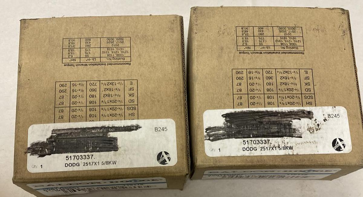 Baldor  Dodge,2517,Taper Lock Bushing 1-5/8 IN LOT OF 2 NOS