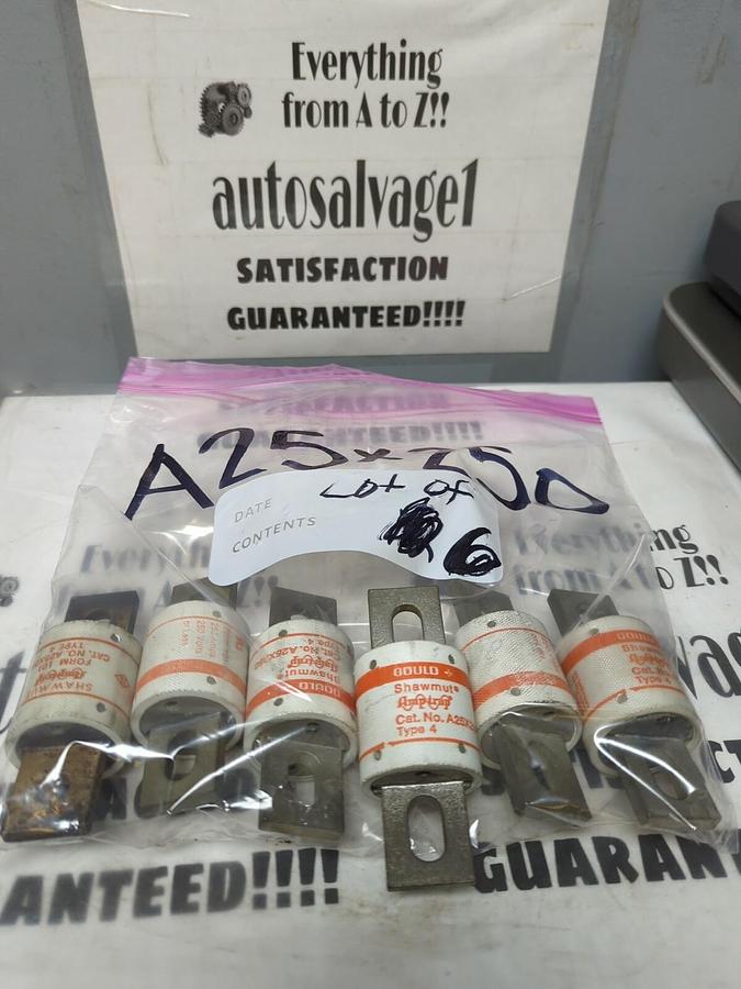 GOULD SHAWMUT,A25X250,AMP-TRAP FUSE TYPE-4 250 AMP 250V LOT OF 6 NOS