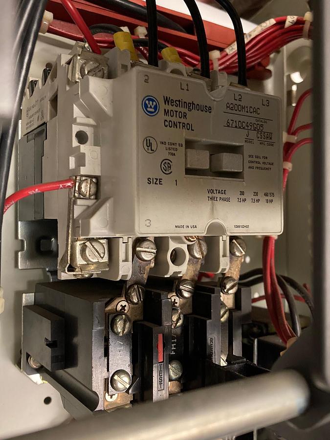 Used Westinghouse,Size 1  MCC 12 INCH Starter Bucket 3 Amps