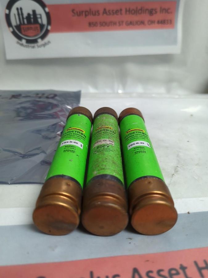 Used COOPER BUSSMANN,FRS-R-40,FUSETON FUSE 40 AMP LOT OF 3 PRE-OWNED