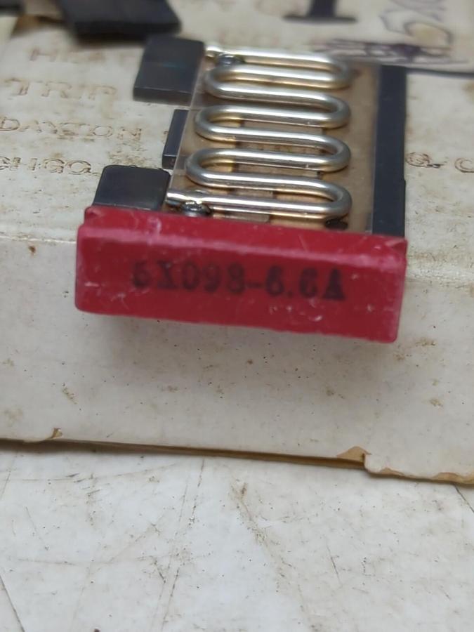 DAYTON ELECTRIC,5X098,HEATER COIL TRIP AMP 6.6 LOT OF 3 NOS