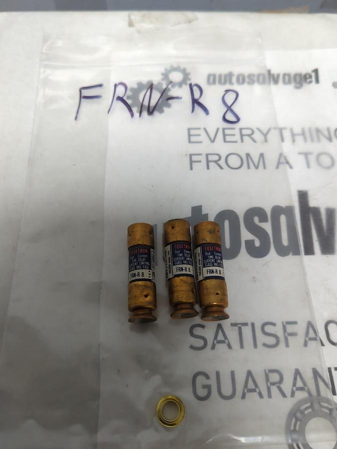 COOPER BUSSMANN,FRN-R-8,FUSETRON 8 AMP FUSE LOT OF 3 NOS