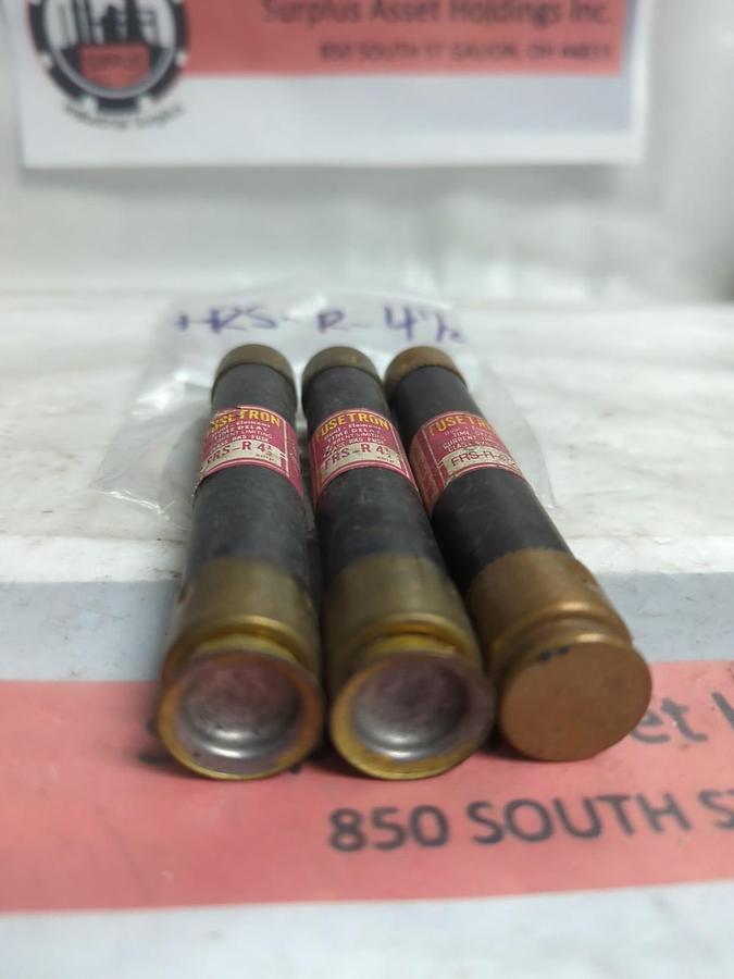 Used COOPER BUSSMANN,FRS-R-4-1/2,FUSETRON 4-1/2 AMP FUSE LOT OF 3 PRE-OWNED