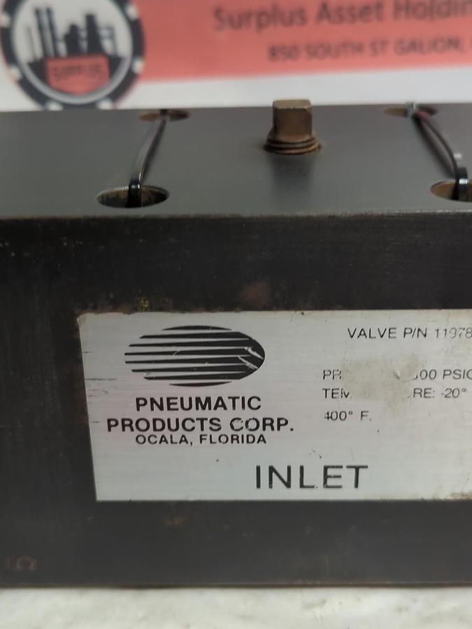 Used PNEUMATIC PRODUCTS,1197855,PRESSURE BOUNDRY VALVE BOX/HOUSING PRE-OWNED