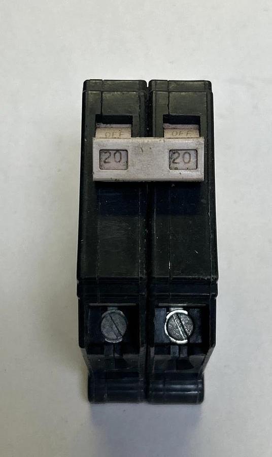 Used CUTLER-HAMMER,CH220,CIRCUIT BREAKER 20A 120/240V 2P LOT OF 2