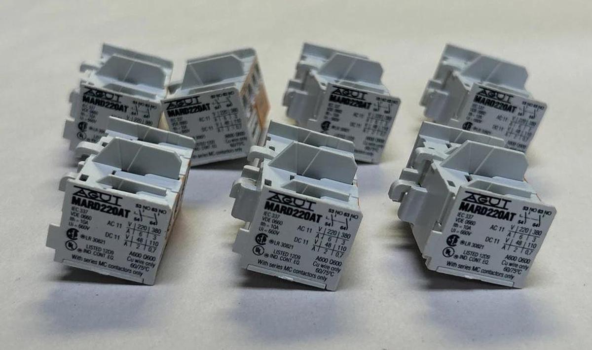 AGUT,MARD220AT,AUXILIARY CONTACT BLOCK LOT OF 7 NOS