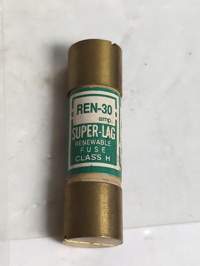 COOPER BUSSMANN,REN30,SUPER-LAG RENEWABLE 30 AMP FUSE LOT OF 5 PRE-OWNED