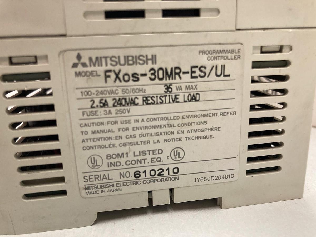 Used Mitsubishi,FX0S-30MR-ES/UL,Programmable Controller 100-240Vac 2.5A 240Vac