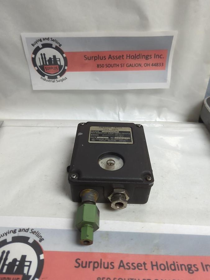 Used NAGANO,CQ20,PRESSURE SWITCH RANGE 100 kg/cm2 PRE-OWNED
