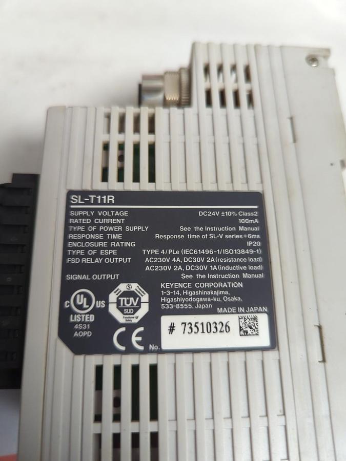 Used KEYENCE,SL-T11R,SAFETY LIGHT CURTAIN TERMINAL RELAY PRE-OWNED