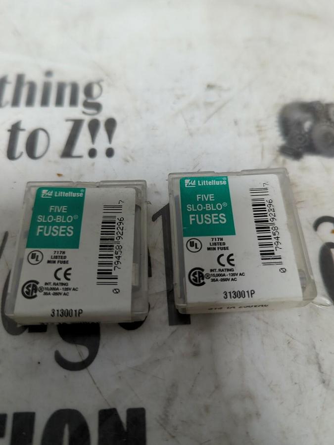 LITTELFUSE,313 1A,SLO-BLO FUSE 1AMP 250VAC LOT OF 6 NOS
