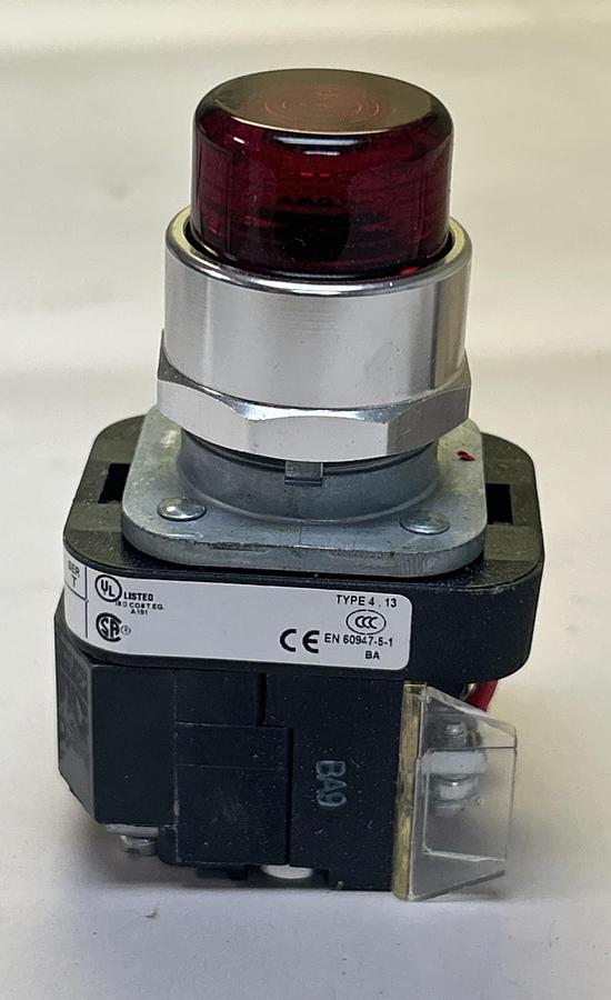 ALLEN BRADLEY,800T-PT16R,RED PUSH TO TEST PILOT LIGHT NOS