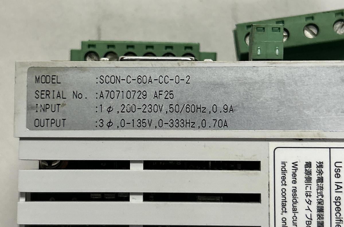 Used IAI CORPORATION,SC0N-C-60A-CC-0-2 / RCS2-SS7C-A-60-6-500-T2-X10,ACTUATOR CONTROL