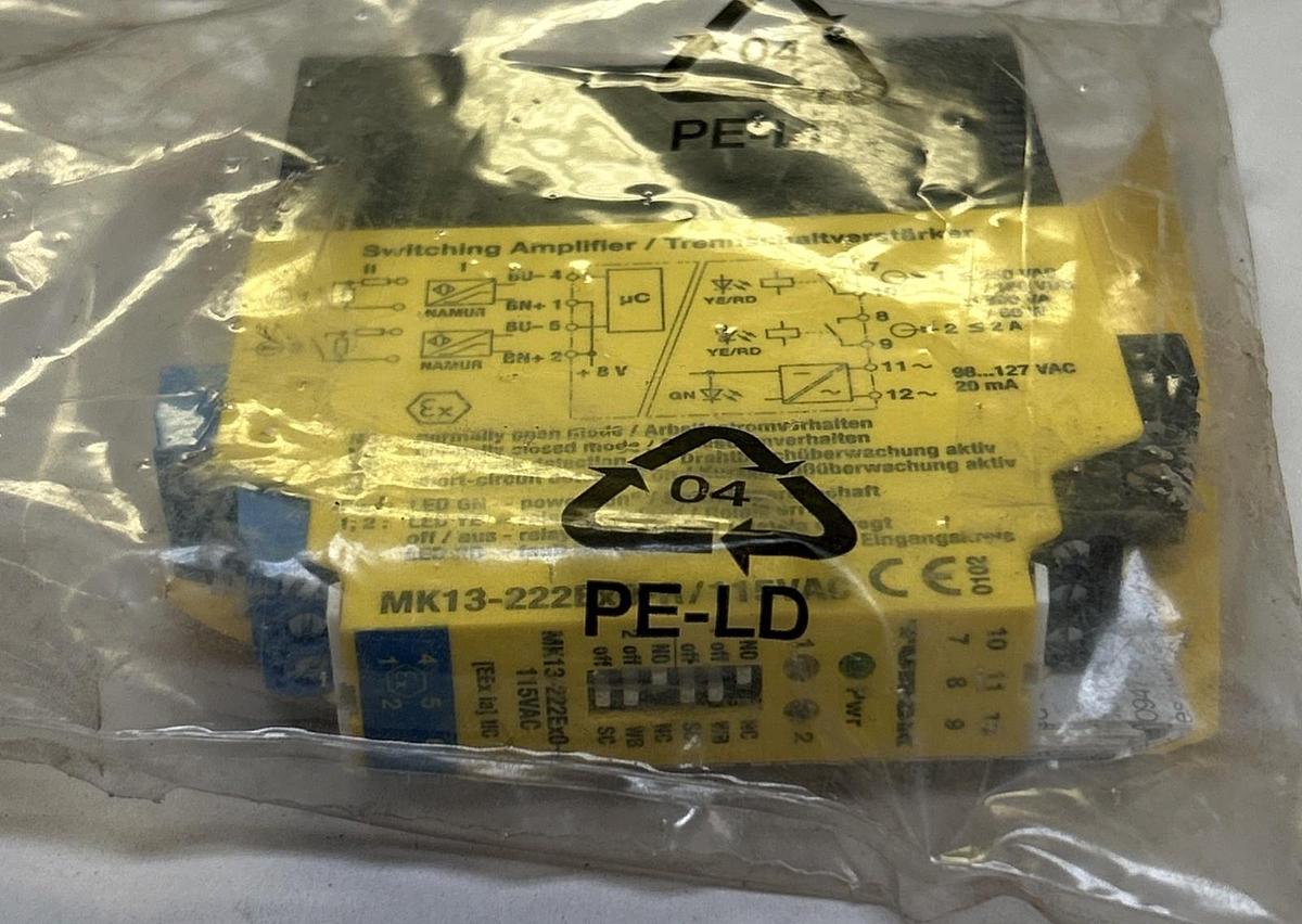 Used TURCK,MK13-222EX0-R/115VAC,ISOLATING SWITCHING AMPLIFIER NEW
