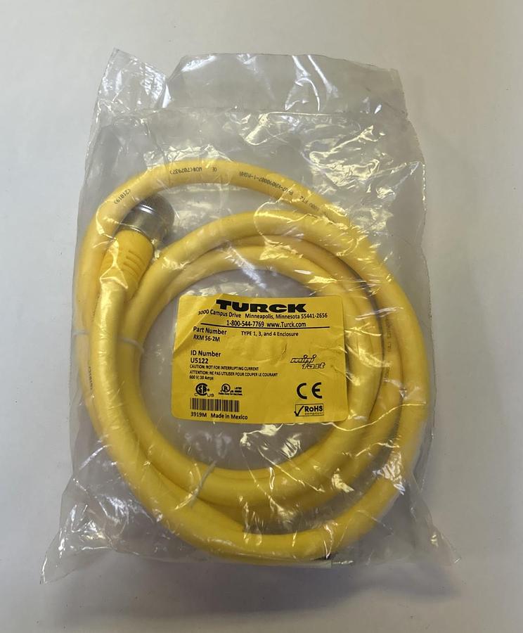 Used TURCK,RKM56-2M,CORDSET NOS