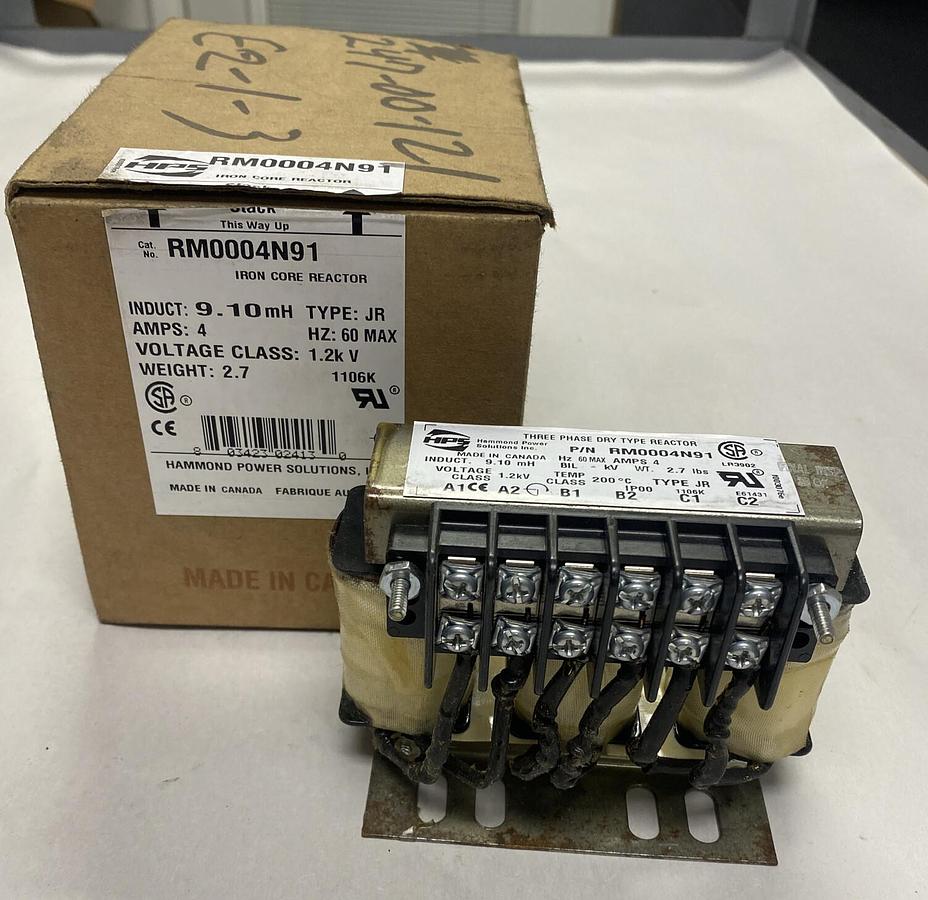 Hammond Power Solutions,RM0004N91,Three Phase Dry Type Reactor NOS