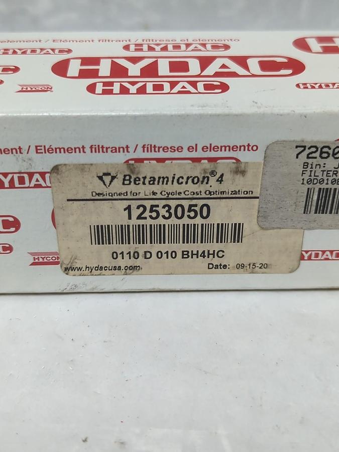 HYDAC,1253050,HYDRAULIC FILTER ELEMENT 10 MICRON NOS