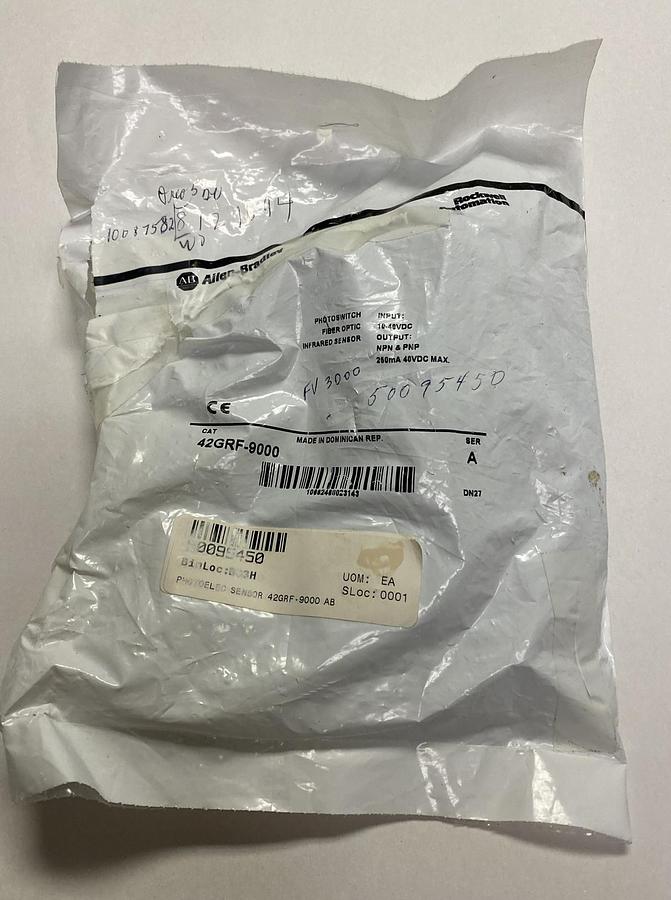 Used ALLEN BRADLEY,42GRF-9000,SER A PHOTOSWITCH FIBER OPTIC INFRARED SENSOR NEW