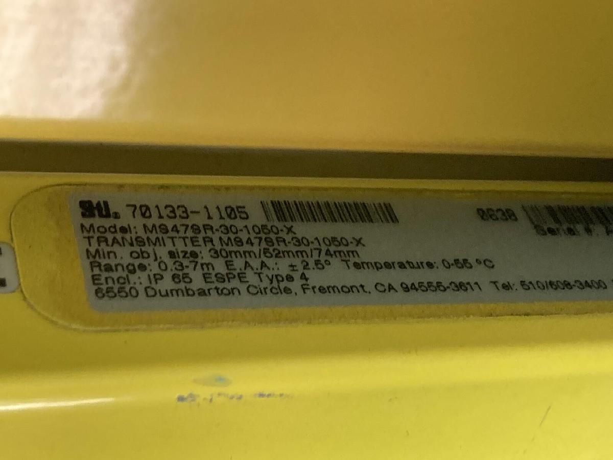 Used STI,MS47-30-1050-R Reciever/MS47SR-30-1050-X Transmitter,Safety Light Curtain